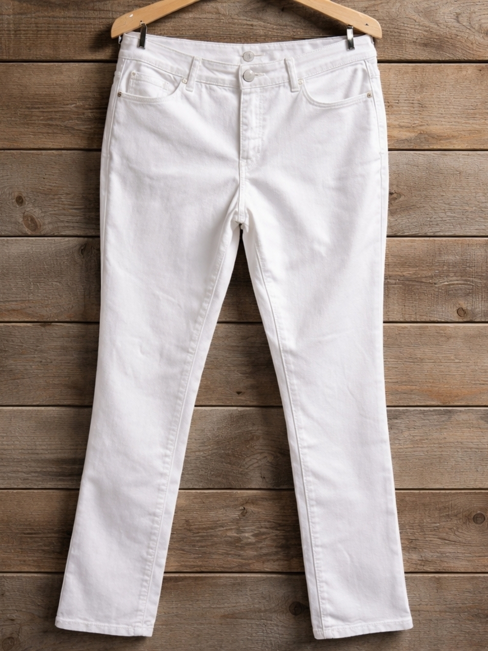C Est 1846 DenimWomen's White Slim-Stretch Jeans